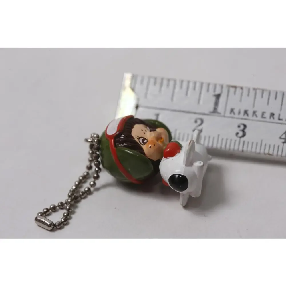 1979 Sekiguchi Monchhichi Pilot Keychain Plastic Mini Figurine ~ 260826-WH 1252